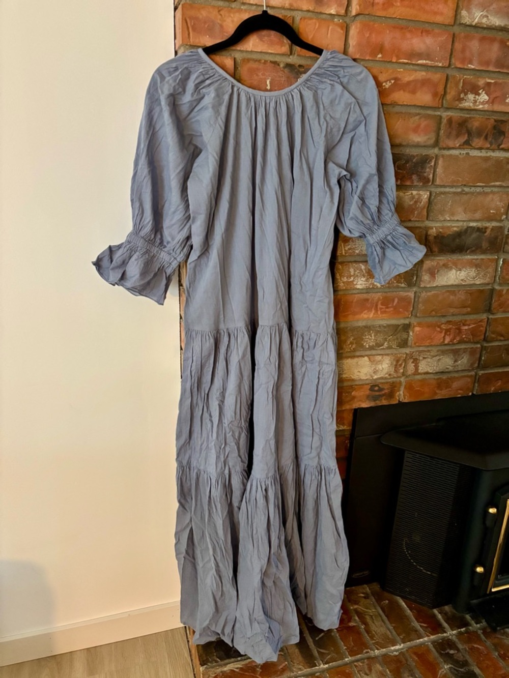 Daughters of India Light Blue Tiered Midi/Maxi Dress Sahana Gown